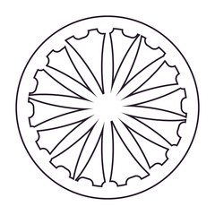 ashoka wheel icon on white background