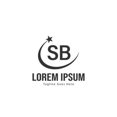 Initial SB logo template with modern frame. Minimalist SB letter logo vector illustration