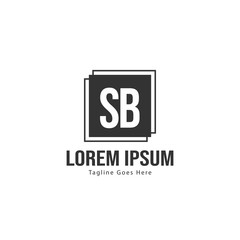 Initial SB logo template with modern frame. Minimalist SB letter logo vector illustration