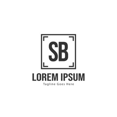 Obraz premium Initial SB logo template with modern frame. Minimalist SB letter logo vector illustration