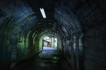 写真素材：帝釈峡、トンネル、暗い、道、広島県