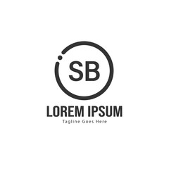 Initial SB logo template with modern frame. Minimalist SB letter logo vector illustration