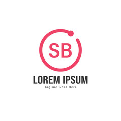 Initial SB logo template with modern frame. Minimalist SB letter logo vector illustration
