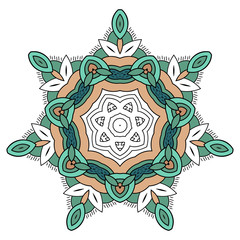 Fototapeta premium Mandala pattern. Abstract vector. Vintage decorative elements. Hand drawn background. - Vector