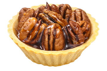 Pecan maple syrup tart dessert, paths