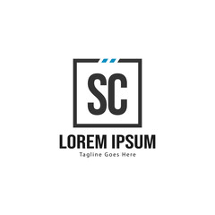 Obraz premium Initial SC logo template with modern frame. Minimalist SC letter logo vector illustration