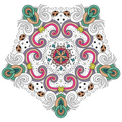 Fototapeta na wymiar Mandala pattern. Abstract vector. Vintage decorative elements. Hand drawn background. - Vector