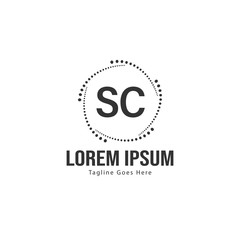Initial SC logo template with modern frame. Minimalist SC letter logo vector illustration