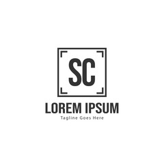 Initial SC logo template with modern frame. Minimalist SC letter logo vector illustration