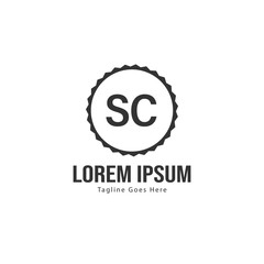 Initial SC logo template with modern frame. Minimalist SC letter logo vector illustration