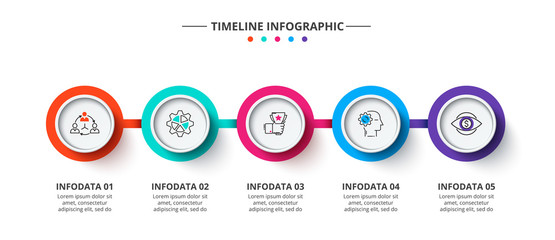 Business data visualization. Process chart. Abstract elements of graph, diagram with steps, options, parts or processes. Vector business template for presentation. Creative concept for infographic.