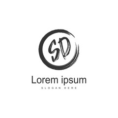 Initial SD logo template with modern frame. Minimalist SD letter logo vector illustration