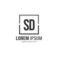 Initial SD logo template with modern frame. Minimalist SD letter logo vector illustration