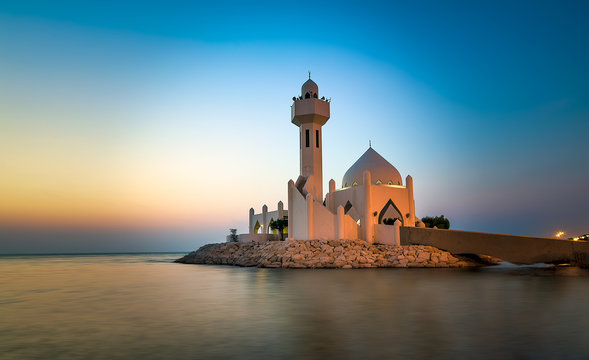 Beautiful Al Khobar Corniche Mosque Sunrise -Saudi Arabia.