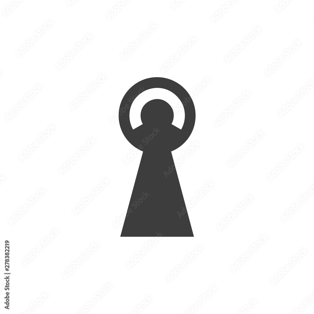 Fototapete black key hole icon template color editable. padlock, lock symbol vector sign isolated on white back