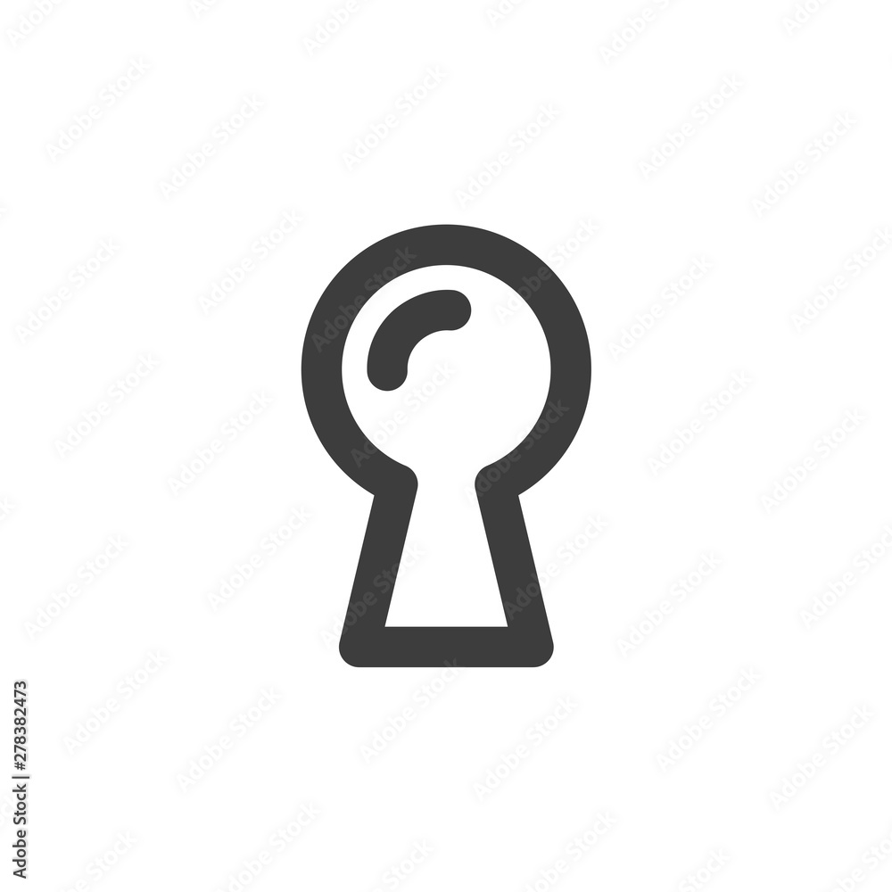 Aufkleber black key hole icon template color editable. padlock, lock symbol vector sign isolated on white back