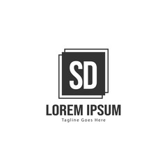 Initial SD logo template with modern frame. Minimalist SD letter logo vector illustration