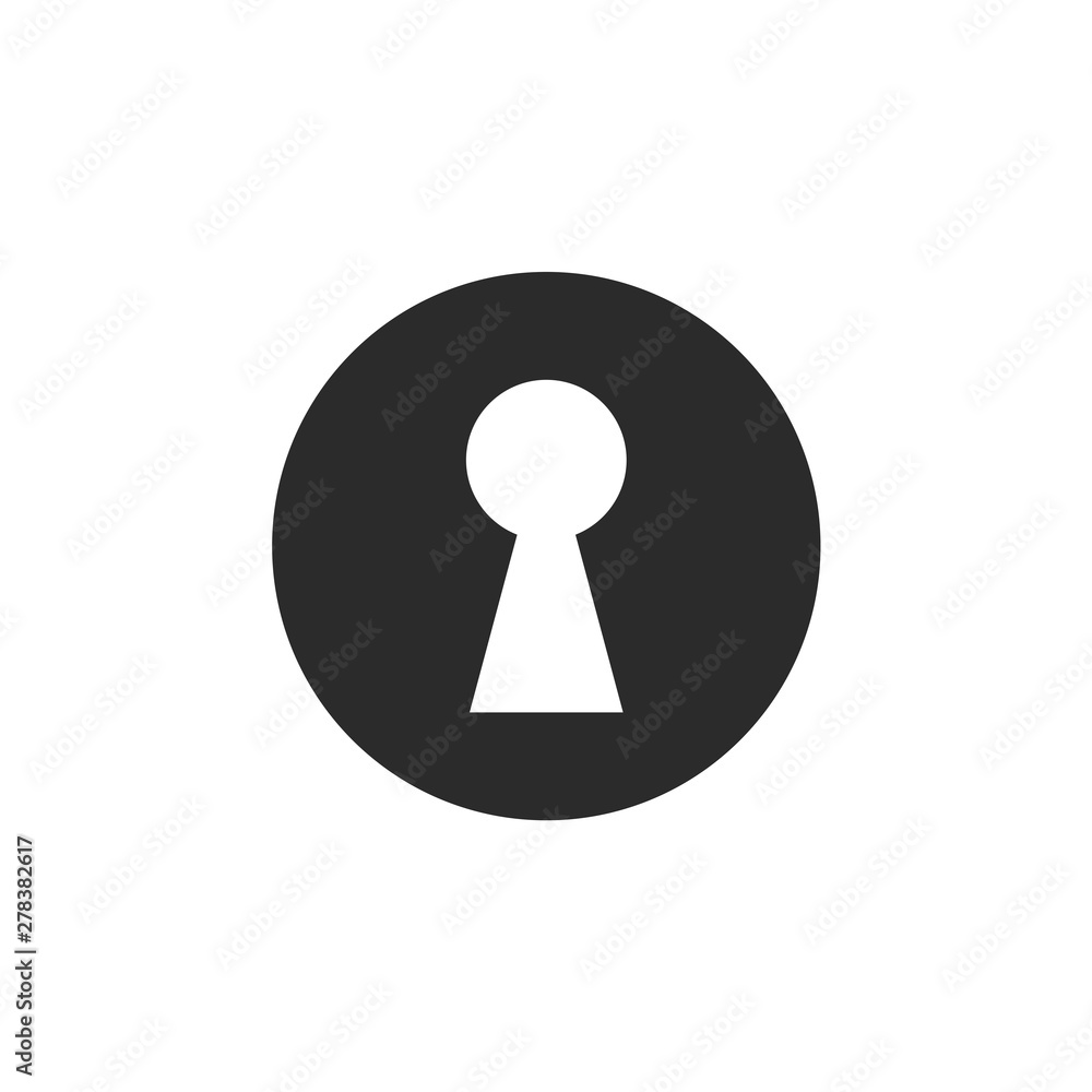Aufkleber black key hole icon template color editable. padlock, lock symbol vector sign isolated on white back