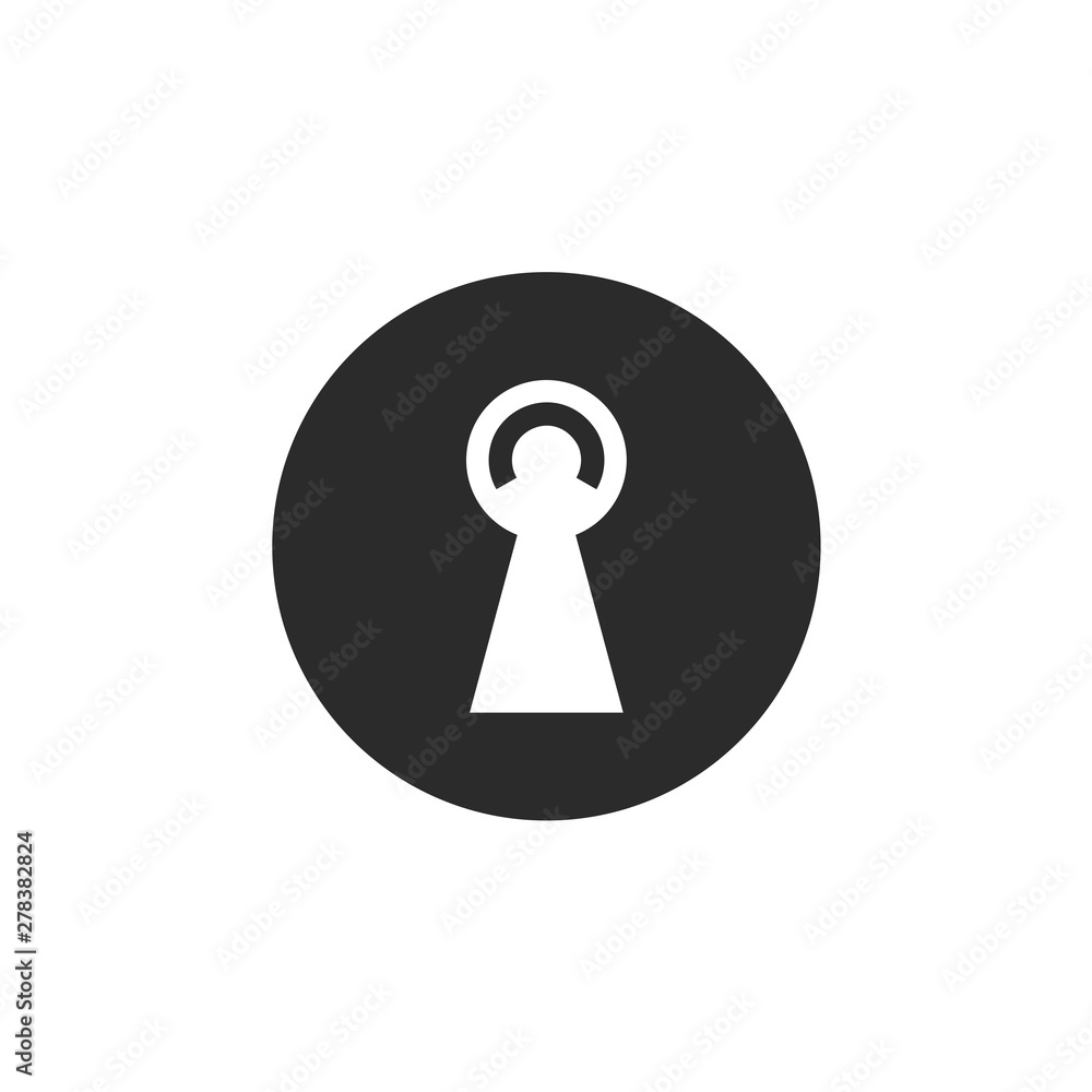 Poster black key hole icon template color editable. padlock, lock symbol vector sign isolated on white back