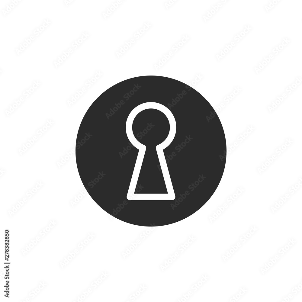 Leinwandbilder black key hole icon template color editable. padlock, lock symbol vector sign isolated on white back