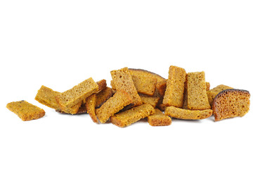 Small pile of salted rye bread crusts