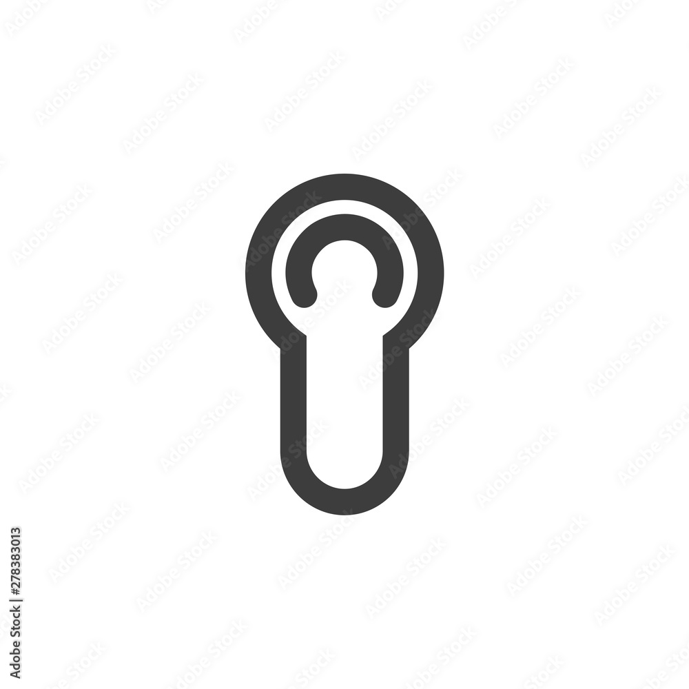 Poster black key hole icon template color editable. padlock, lock symbol vector sign isolated on white back
