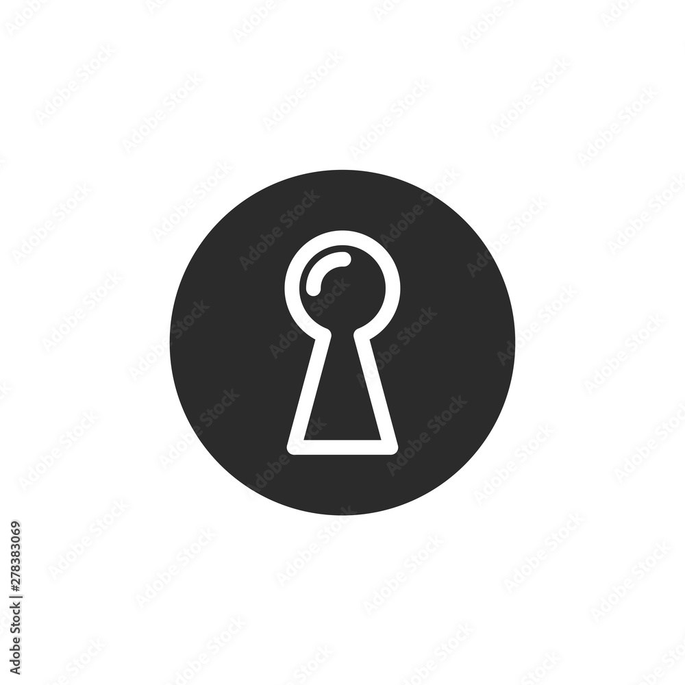 Poster black key hole icon template color editable. padlock, lock symbol vector sign isolated on white back