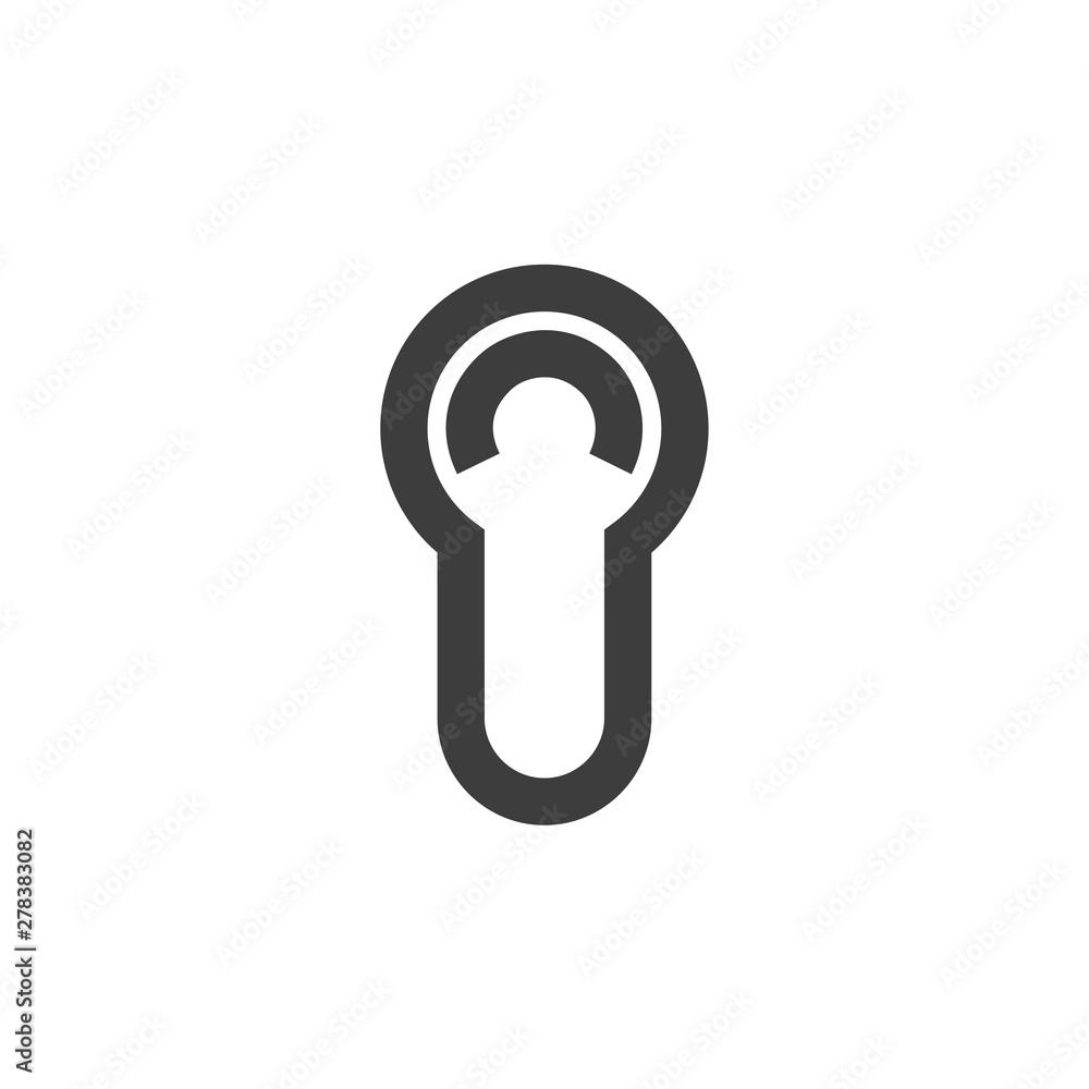 Poster black key hole icon template color editable. padlock, lock symbol vector sign isolated on white back