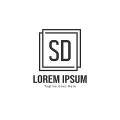 Obraz premium Initial SD logo template with modern frame. Minimalist SD letter logo vector illustration