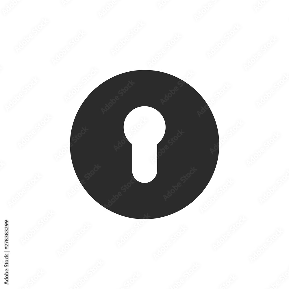 Aufkleber black key hole icon template color editable. padlock, lock symbol vector sign isolated on white back
