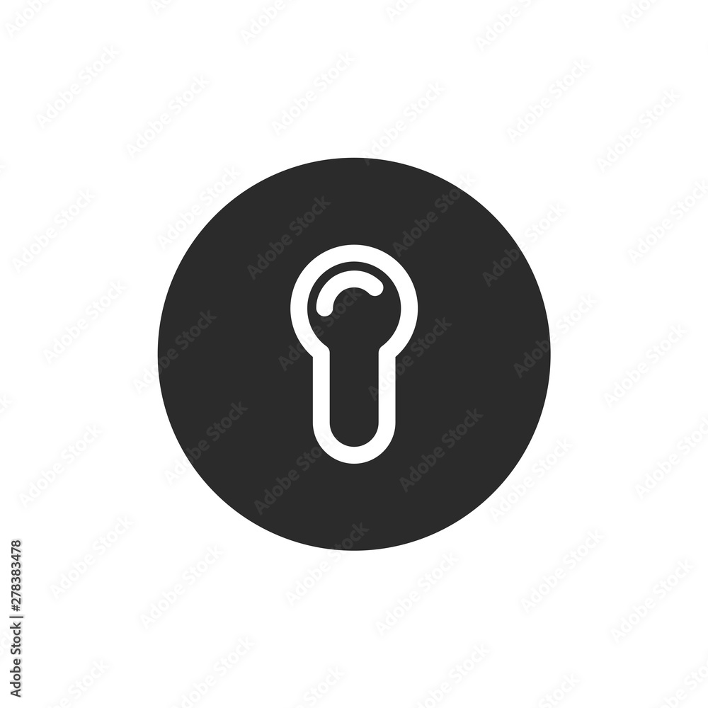 Leinwandbilder black key hole icon template color editable. padlock, lock symbol vector sign isolated on white back