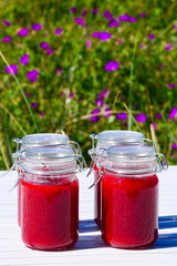 Freshly made strawberry jam