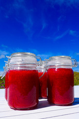 Freshly made strawberry jam