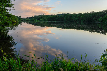 Landscape of the lake at Vestbirk in Denmark