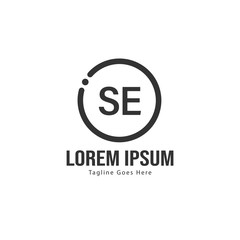 Obraz premium Initial SE logo template with modern frame. Minimalist SE letter logo vector illustration