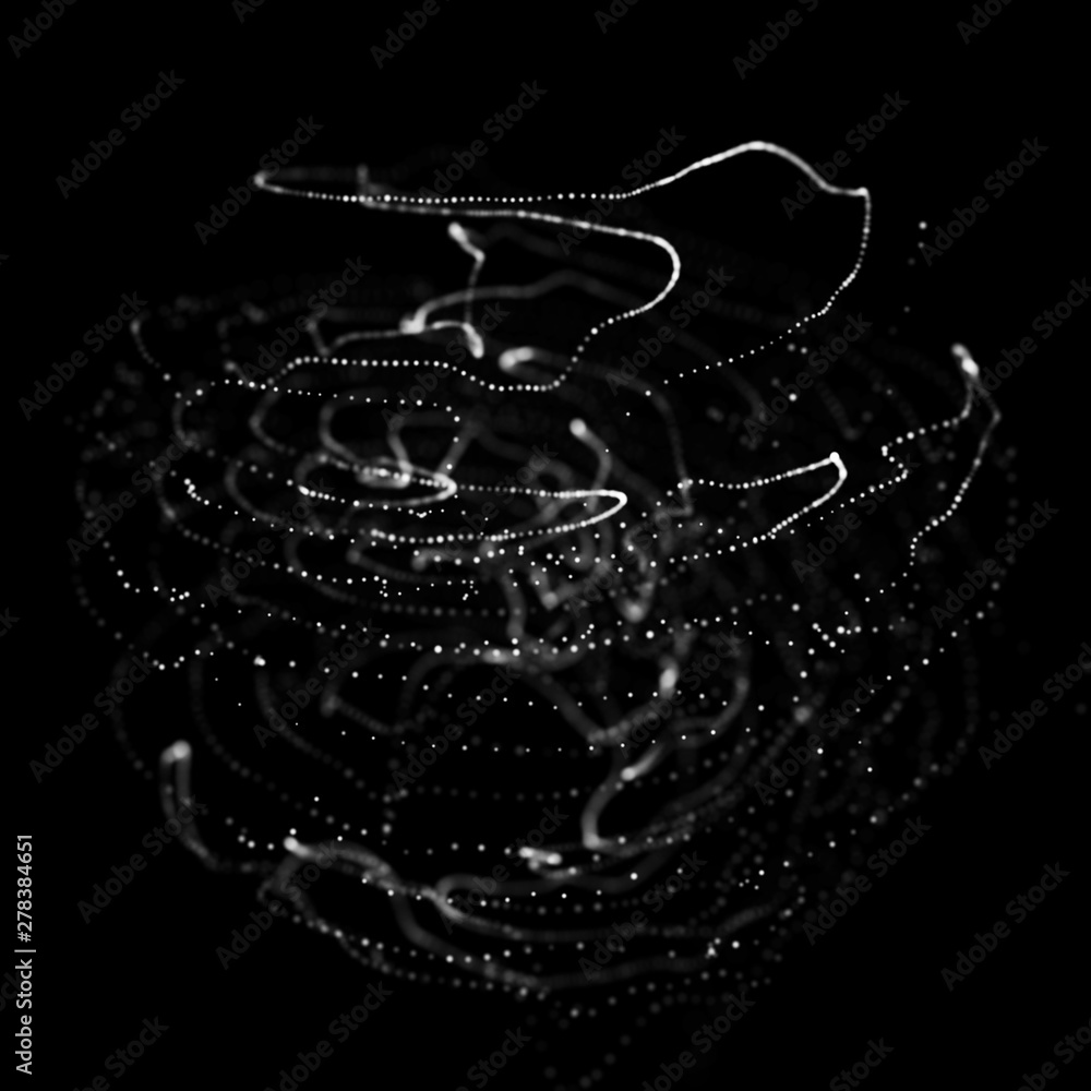Poster abstract black 3d sphere. sphere with twist lines. glowing lines twisting logo design. outer space o