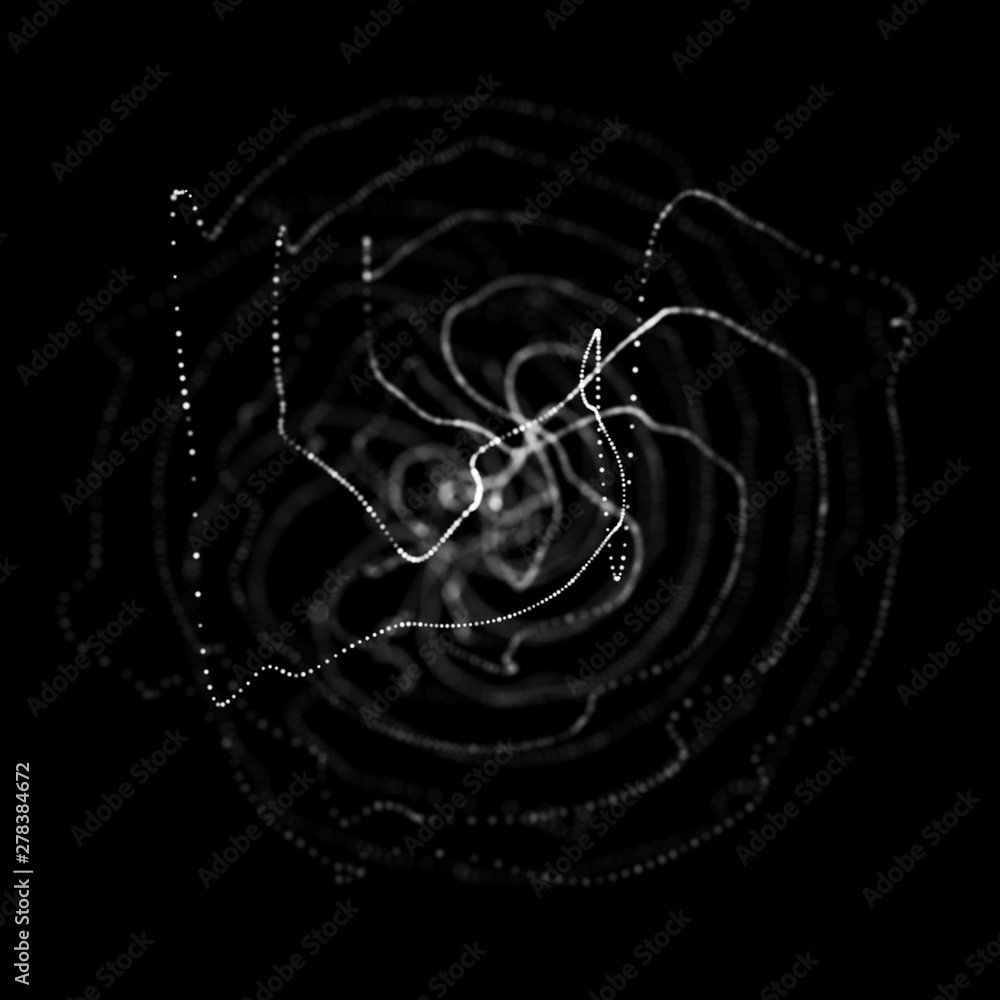 Poster abstract black 3d sphere. sphere with twist lines. glowing lines twisting logo design. outer space o