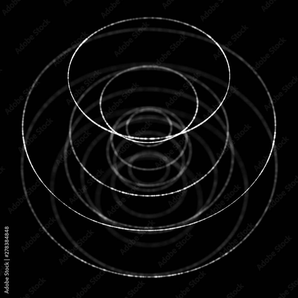 Poster Abstract black 3d sphere. Sphere with twist lines. Glowing lines twisting Logo design. Outer space object. Futuristic technology style. Sphere particles. 3d rendering.