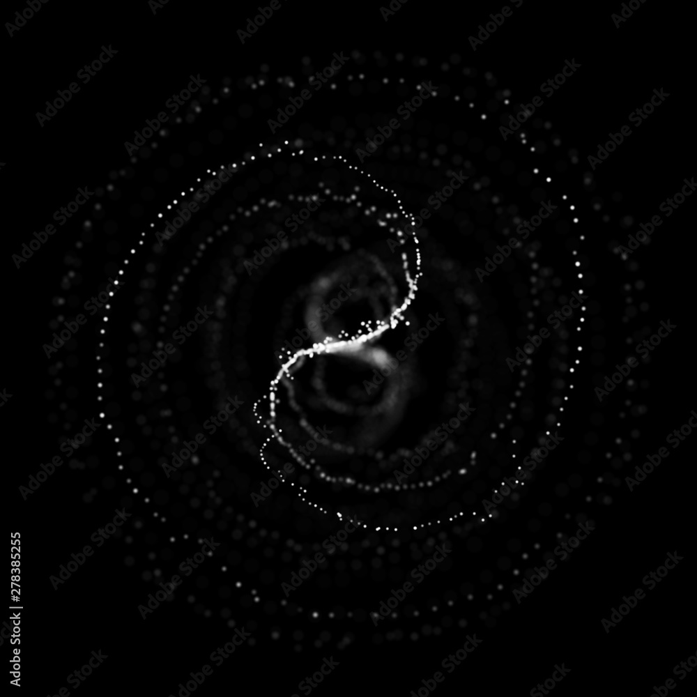 Poster abstract black 3d sphere. sphere with twist lines. glowing lines twisting logo design. outer space o