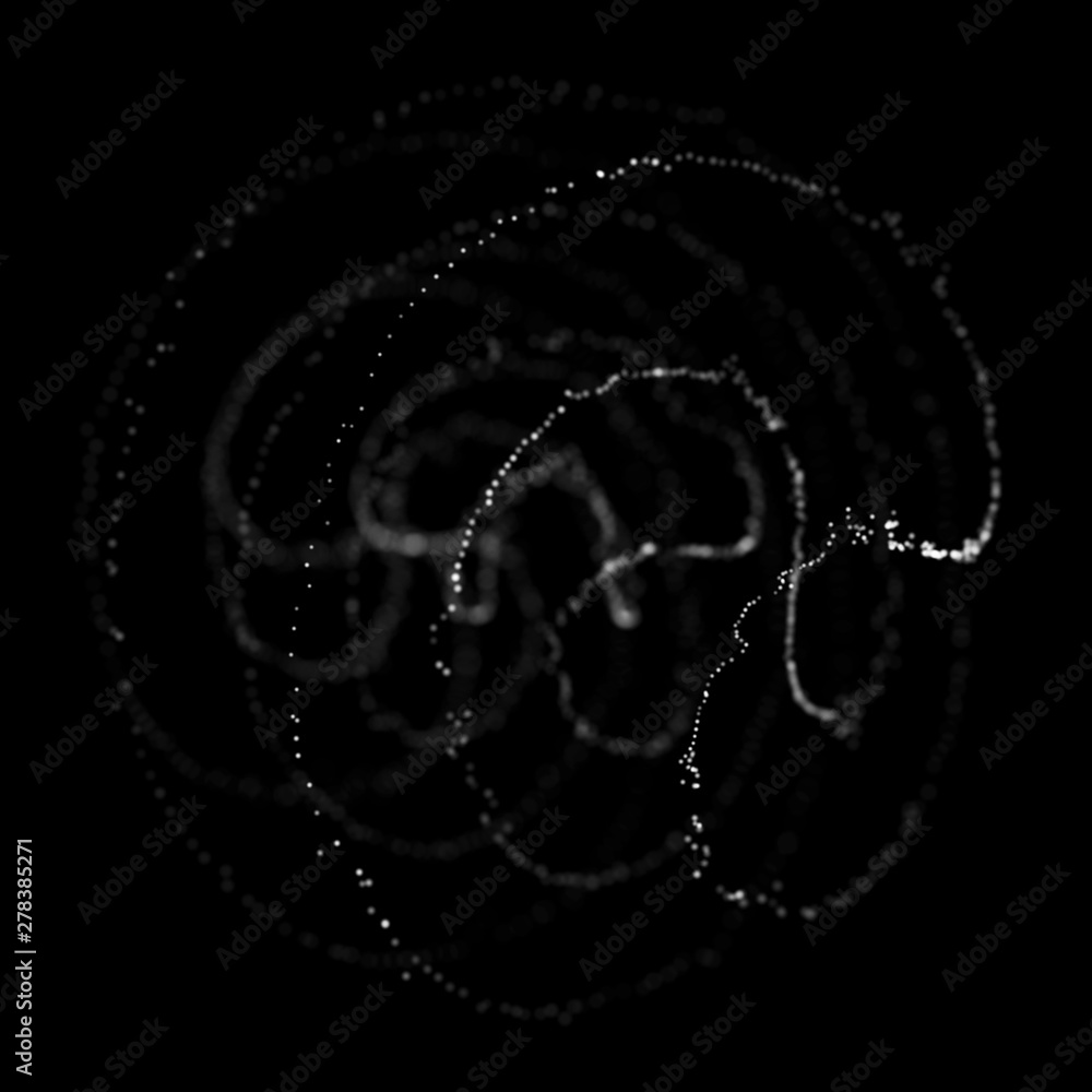 Poster abstract black 3d sphere. sphere with twist lines. glowing lines twisting logo design. outer space o