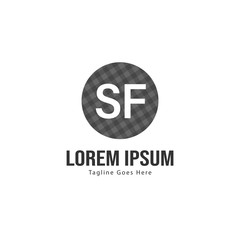 Initial SF logo template with modern frame. Minimalist SF letter logo vector illustration