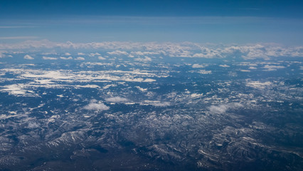 Fototapeta na wymiar Rocky Mountains Aerial Wide-Angle
