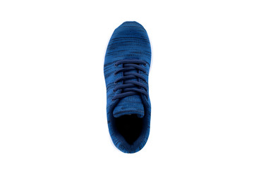 Sneakers. Blue sport shoes top view
