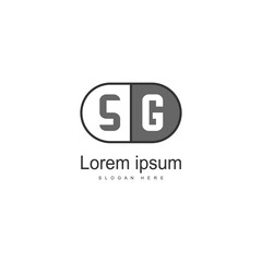 Initial SG logo template with modern frame. Minimalist SG letter logo vector illustration