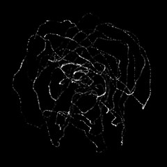 Abstract black 3d sphere. Sphere with twist lines. Glowing lines twisting Logo design. Outer space object. Futuristic technology style. Sphere particles. 3d rendering.