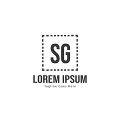 Initial SG logo template with modern frame. Minimalist SG letter logo vector illustration