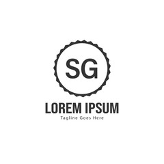 Initial SG logo template with modern frame. Minimalist SG letter logo vector illustration