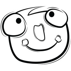 Cartoon faces expressions vector set