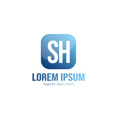 Initial SH logo template with modern frame. Minimalist SH letter logo vector illustration