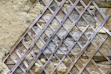 Old walls of clay houses,texture,close-up.